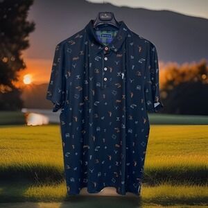 William Murray Polo Shirt Men XL Golf Tito's Vodka Graphics Short Sleeve Preppy